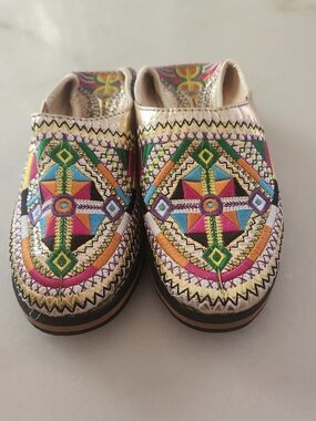 Handcrafted Multicolor Embroidered Slip-On Flats